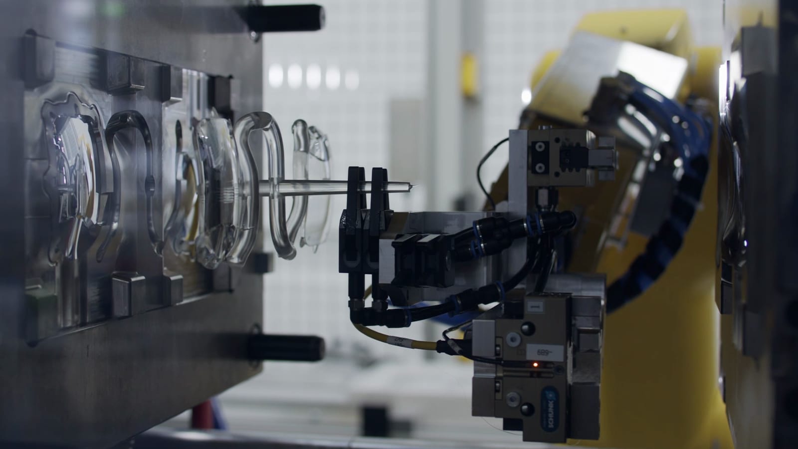 Precision optical assembly equipment at Zeiss.
